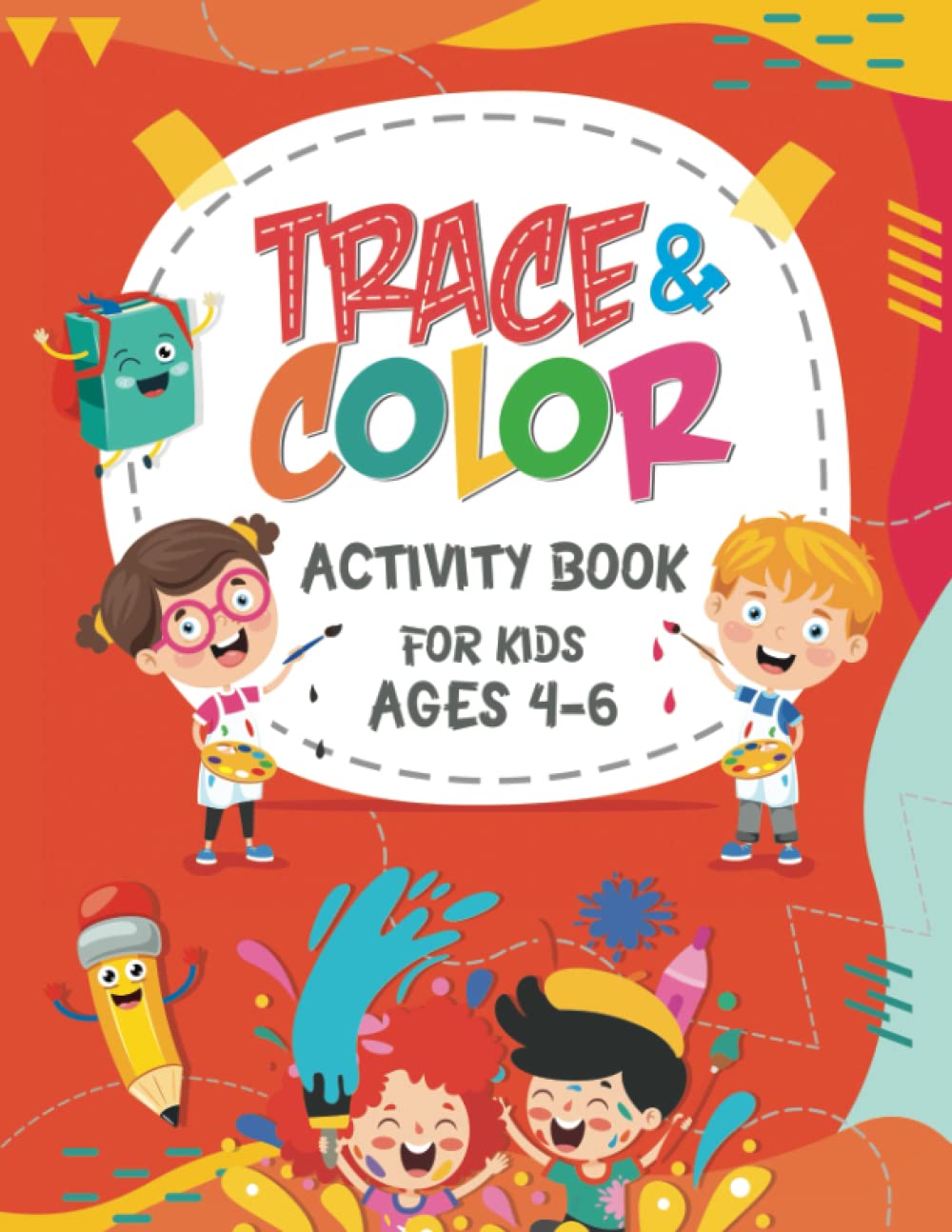 Trace and color activity book for kids ages 4-6, Tracing book for kids ages 4-6, Coloring book for kids ages 4-6, Trace and color for girls, Trace ... book for 4-6, Color and trace activity book