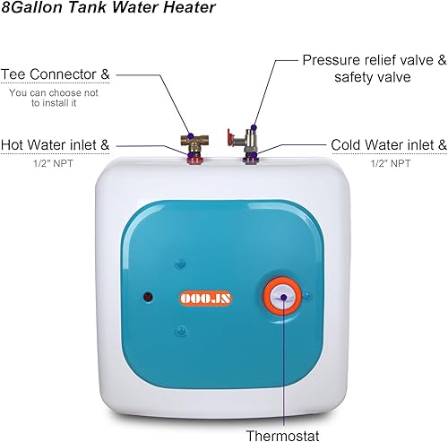 Miniatura 2 de Calentador de agua caliente eléctrico instantáneo de 110 V-120 V 1.5 Kw debajo de la cocina, tanque pequeño de almacenamiento de 8.0 galones,