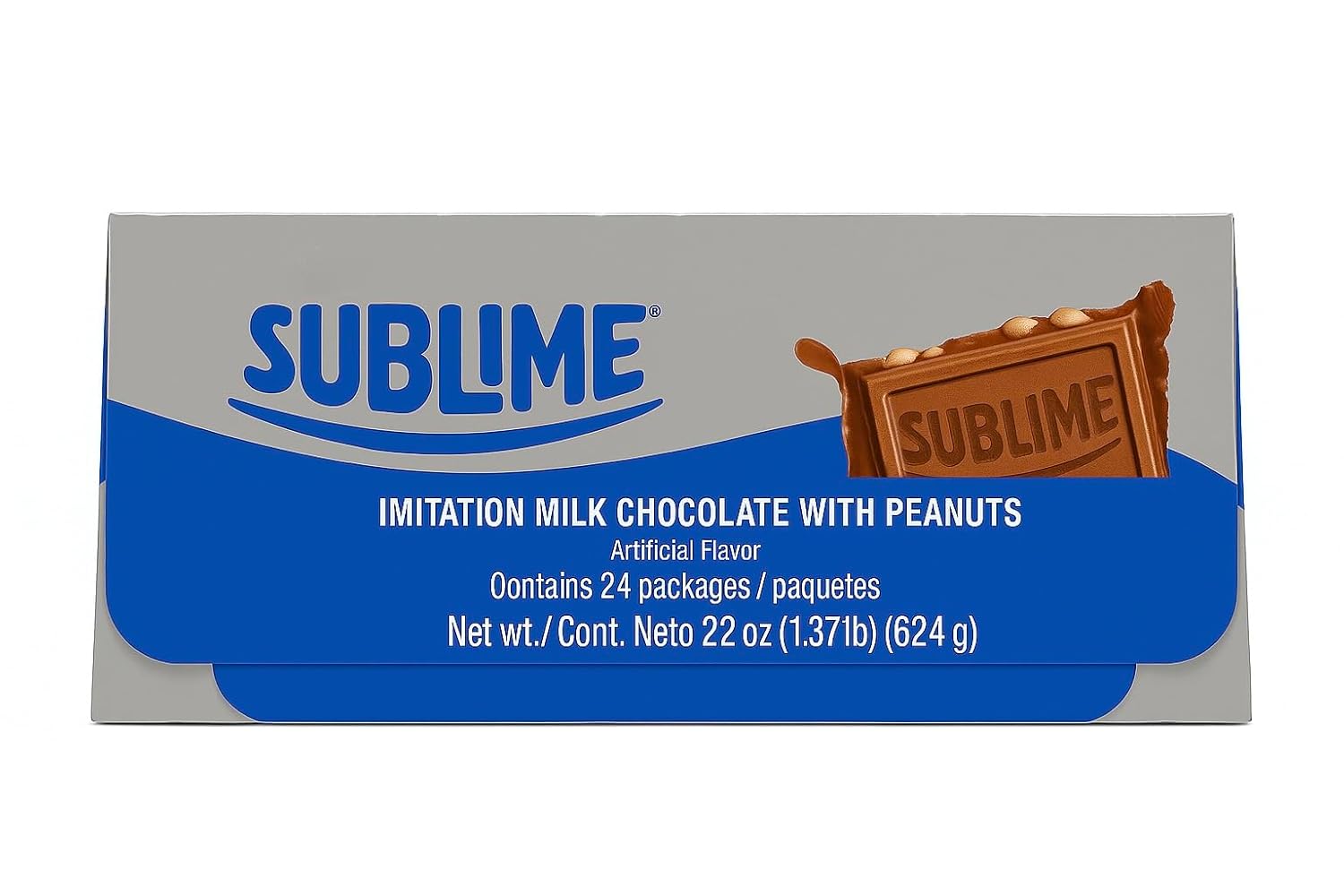 Sublime Chocolate Peru - Con Leche Y Mani/Chocolate with Milk and Peanuts - 624g/22 oz