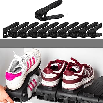 Porsima Org -201 10 lu Shoe Ramp Shoe Organizer In-Cabinet Organizer- Black