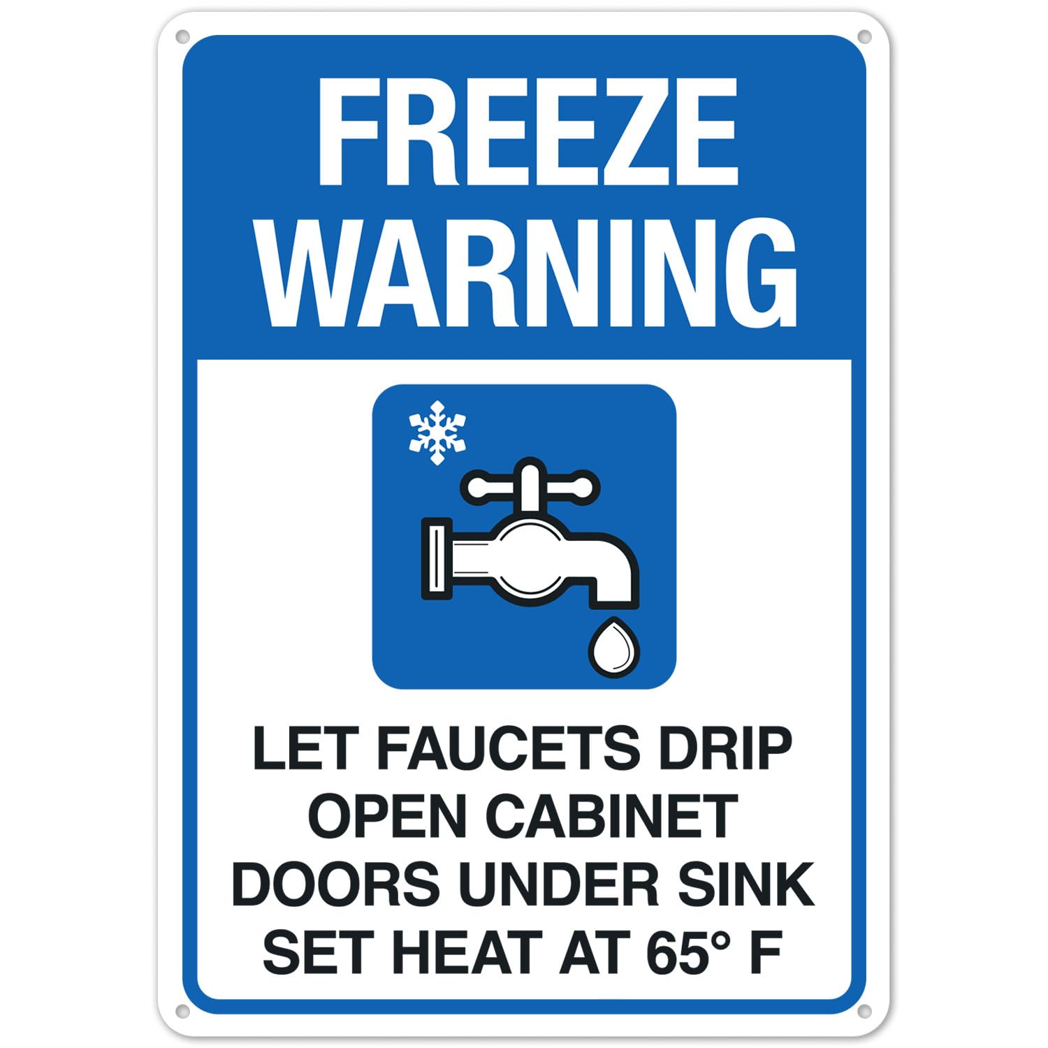 Low Temperature Anti-Freezing Household Prompt Metal Sign Daily Life Reminder 8x12 Inch