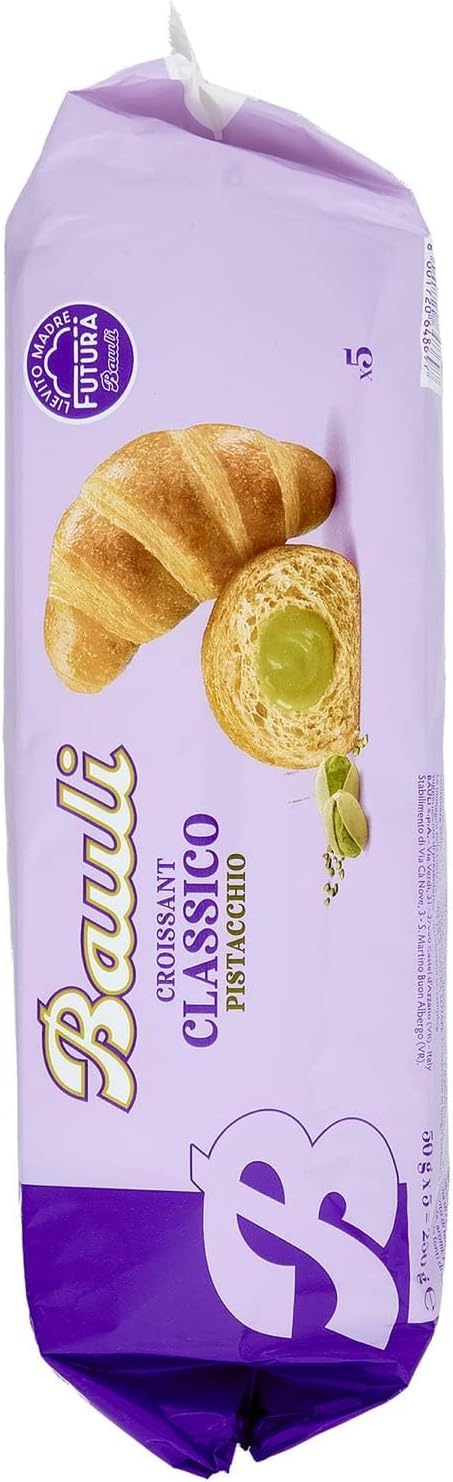 Italian Gourmet Bundle Croissants aux pistaches 3 x 250 g + pulpe italienne Gourmet – Pâtisserie italienne, Croissants farcis avec crème de pistache, snack sucré pour café, bureau