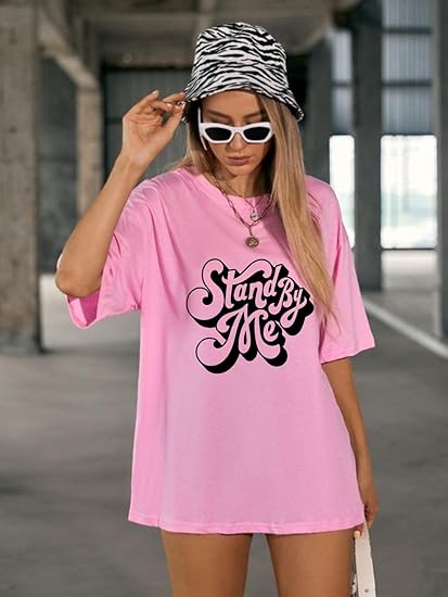 London Hills Women Cotton Blend Half Sleeve Oversized T-Shirts