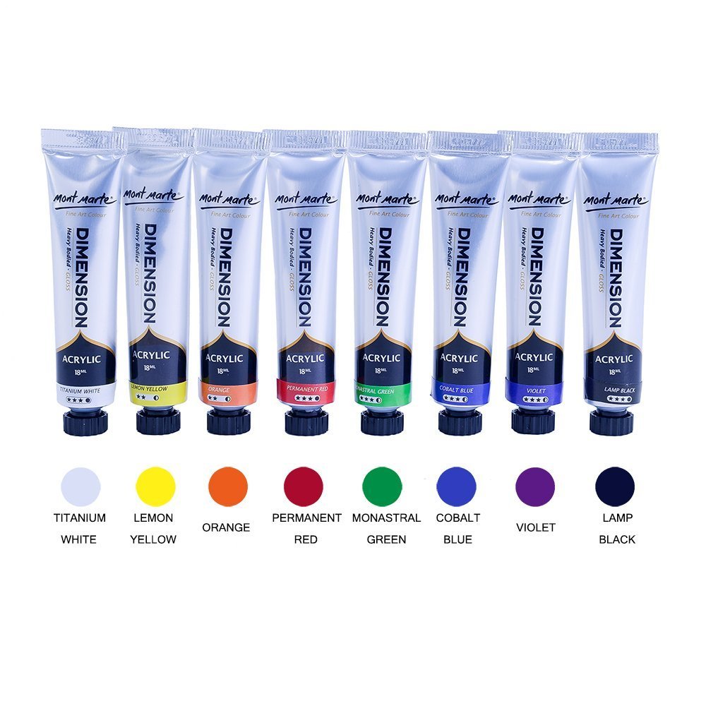 Mont MarteDimension Acrylic Intro Set - 18ml, 8 Pieces (Multicolor)