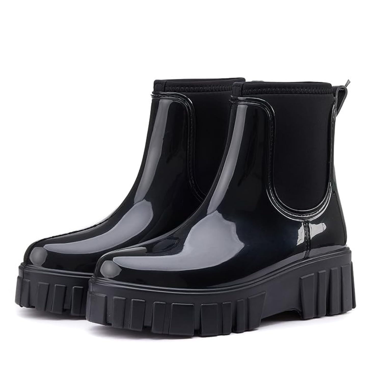 CLYCTIP Gummistiefel Damen Wasserdicht Stiefel Damen Chelsea Boots Damen Regenstiefel Stiefeletten mit Rutschfest Sohle