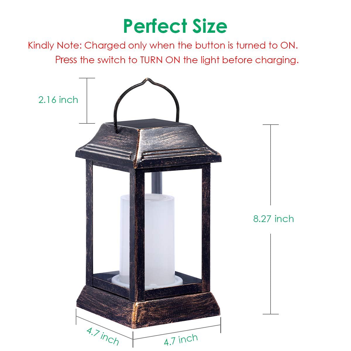 TomCare Solarleuchten, Metall, flackernde Flamme, Solarlaterne, Outdoor-Hängelaternen, Beleuchtung, strapazierfähig, solarbetrieben, wasserdicht, LED-Flammenlichter für Terrasse, Garten