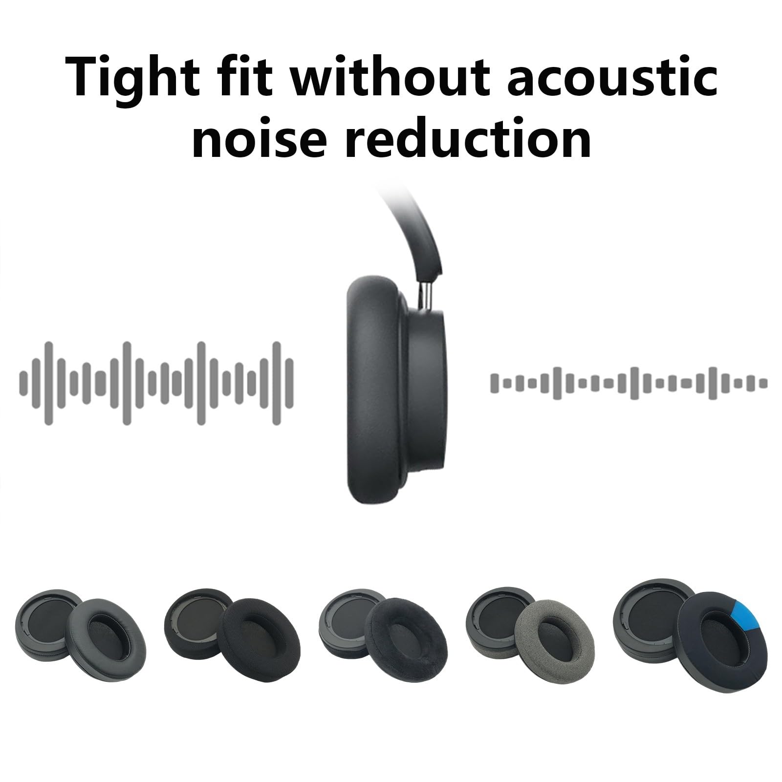 1 par de almohadillas de repuesto de espuma profesional para auriculares SHP9500 SHP9600 con cable aislante de ruido