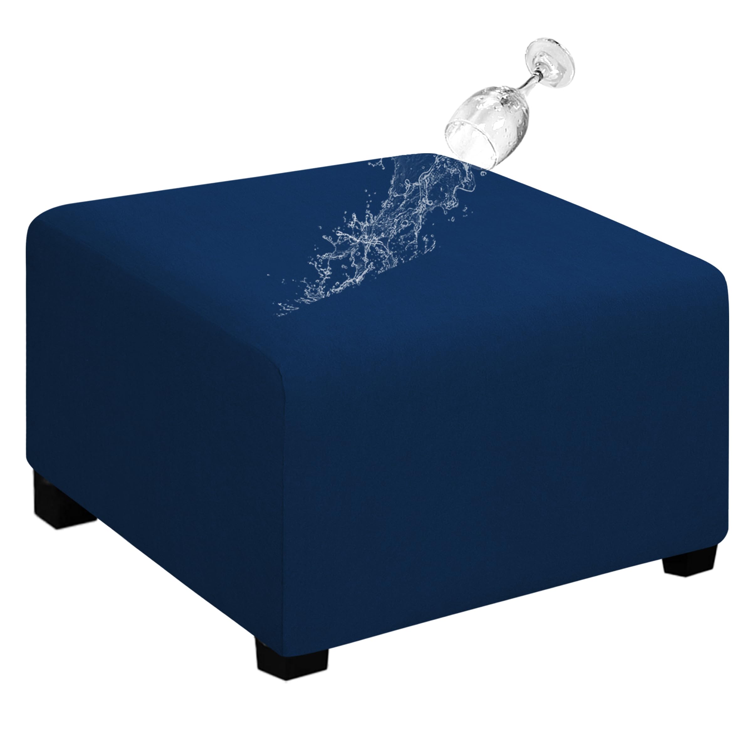 Easy-Going Waterproof Stretch 40x40x15inch Square Ottoman Cover Footstool