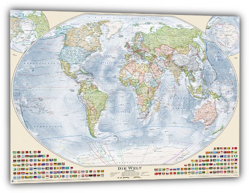 J.Bauer Karten Aktuelle Politische Weltkarte, deutsch, 150 x 100 cm, Aktuell: Stand 2015 Cover