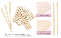 Vista 3 de Mibly 1000 varillas de cera de madera, cejas, labios, nariz, pequeñas varillas aplicadoras para depilación y piel suave, spa y uso doméstico