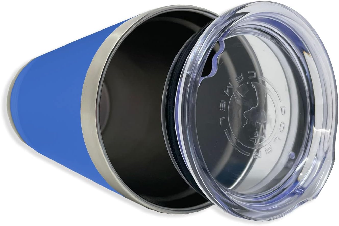 LaserGram 16oz Vacuum Insulated Pint Tumbler, Flute, Personalized Engraving Included (Dark Blue)