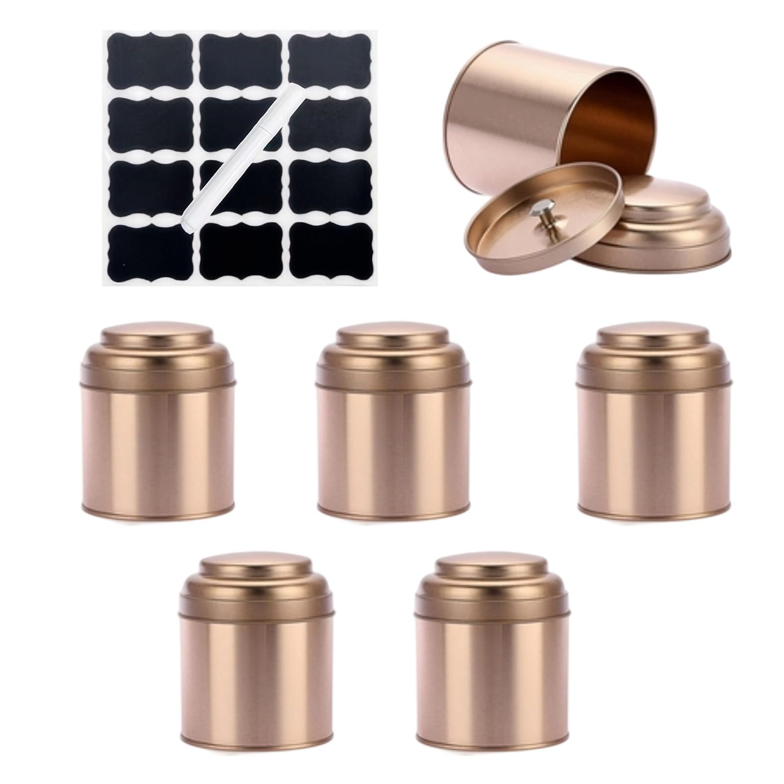 APGLSXY Sealed Tin Tea Canister for Loose Leaves Preservation Large Capacity Kitchen Storage Modern Bulk Tea Jars