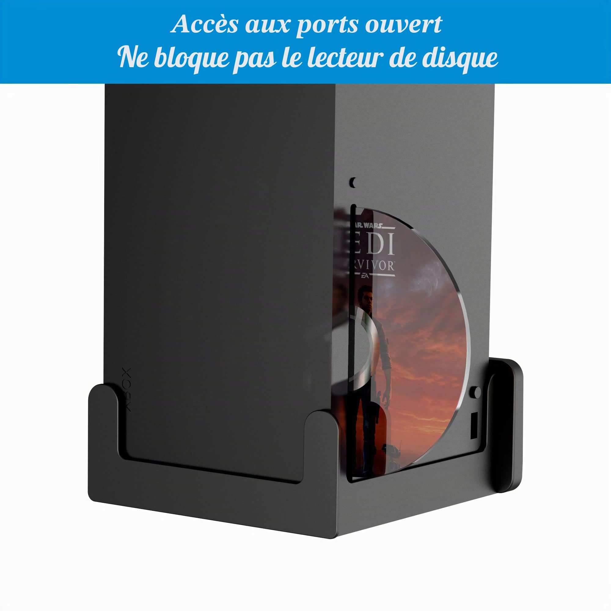 Support mural PlusAcc pour Xbox Series X - Supports de dissipation rapide de chaleur, économisez de l'espace sur votre bureau et gardez votre zone de jeu organisée (appareil non inclus).