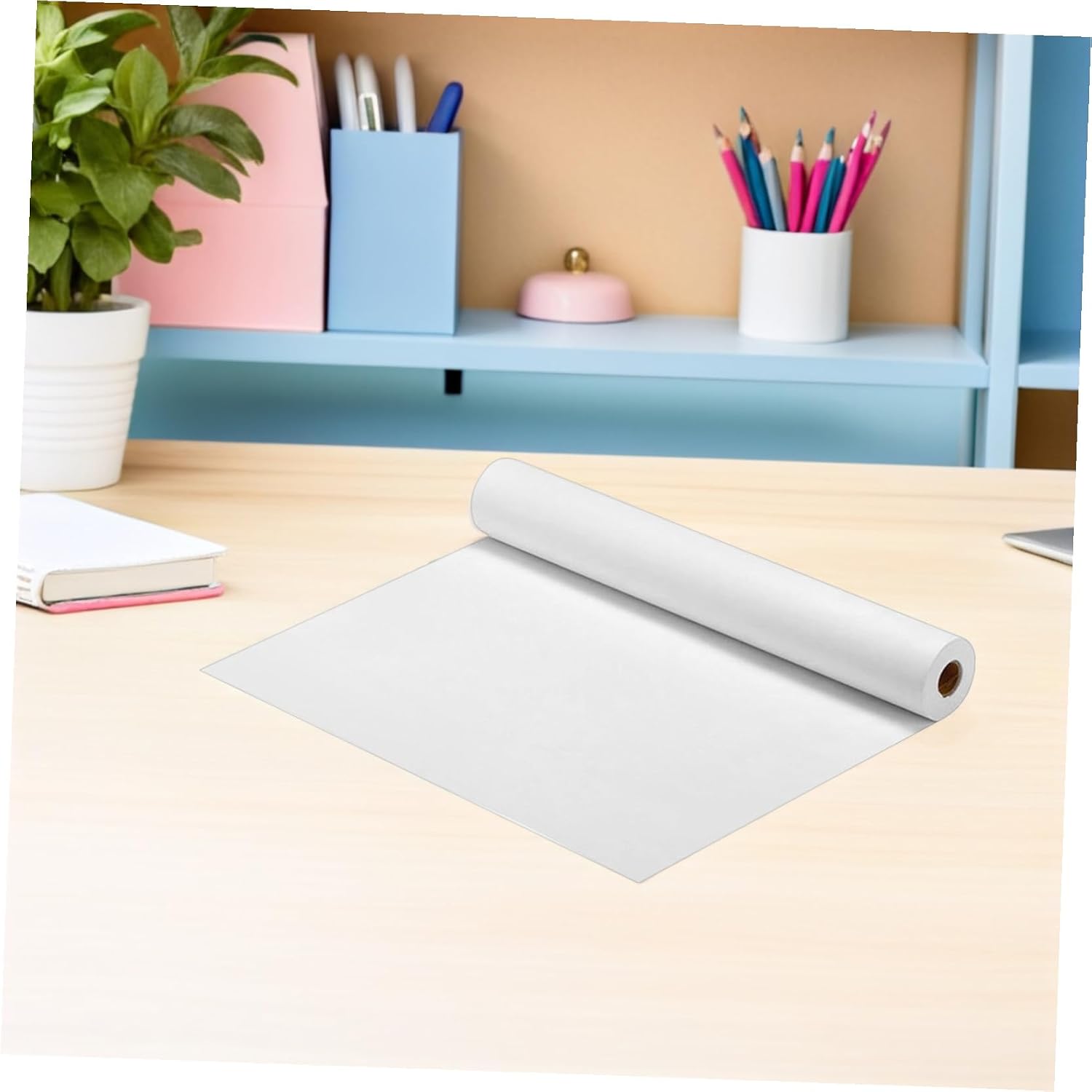 GALPADA White Drawing Paper Roll for and Adults, Blank Sketch and Painting Paper, Large Watercolor Art Roll Suitable for Craft, Drawing, and Classroom Use