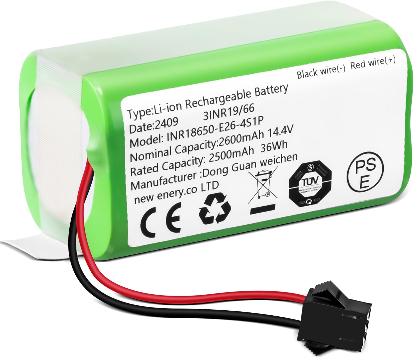 ANTIEE Batterie 2800mAh 14.4V Pour Robots Aspirateurs Eufy, Ecovacs Deebot, Shark (remplace RVBAT700)