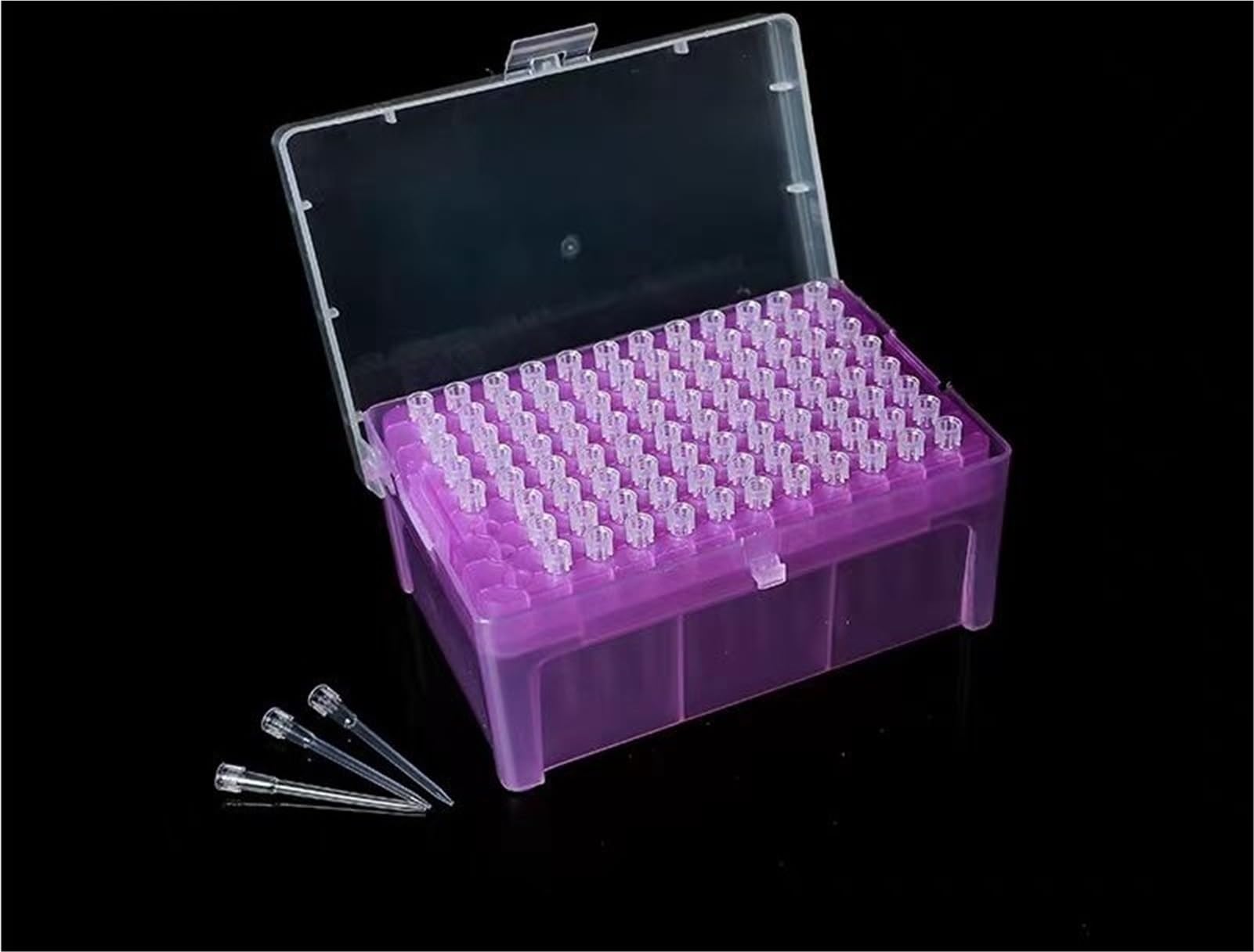 Caja de puntas de pipeta de plástico for laboratorio, con puntas de filtro de pipeta for experimentos, 10ul/10ul-L/20ul/50ul/100ul/200ul/300ul/1ml/5ml/10ml, 1 Juego(1ml-L tips and box)