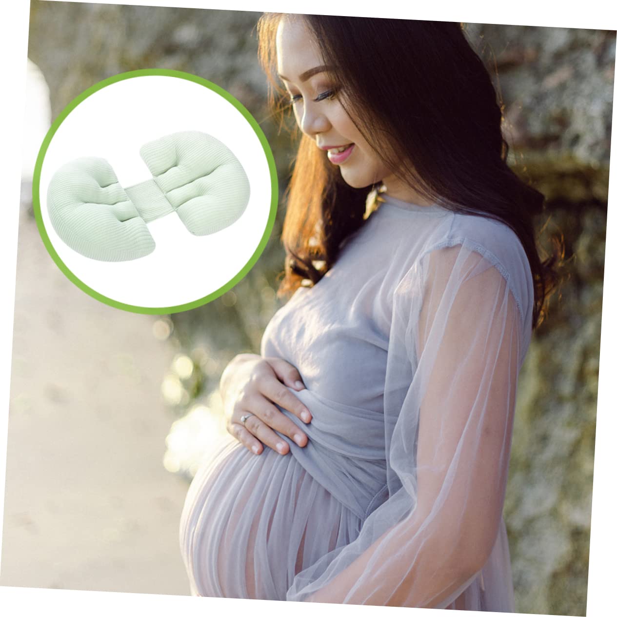 Alipis Maternity Pillow Cooling Pregnancy Pillow U-Shaped Design for Abdomen Lumbar Support