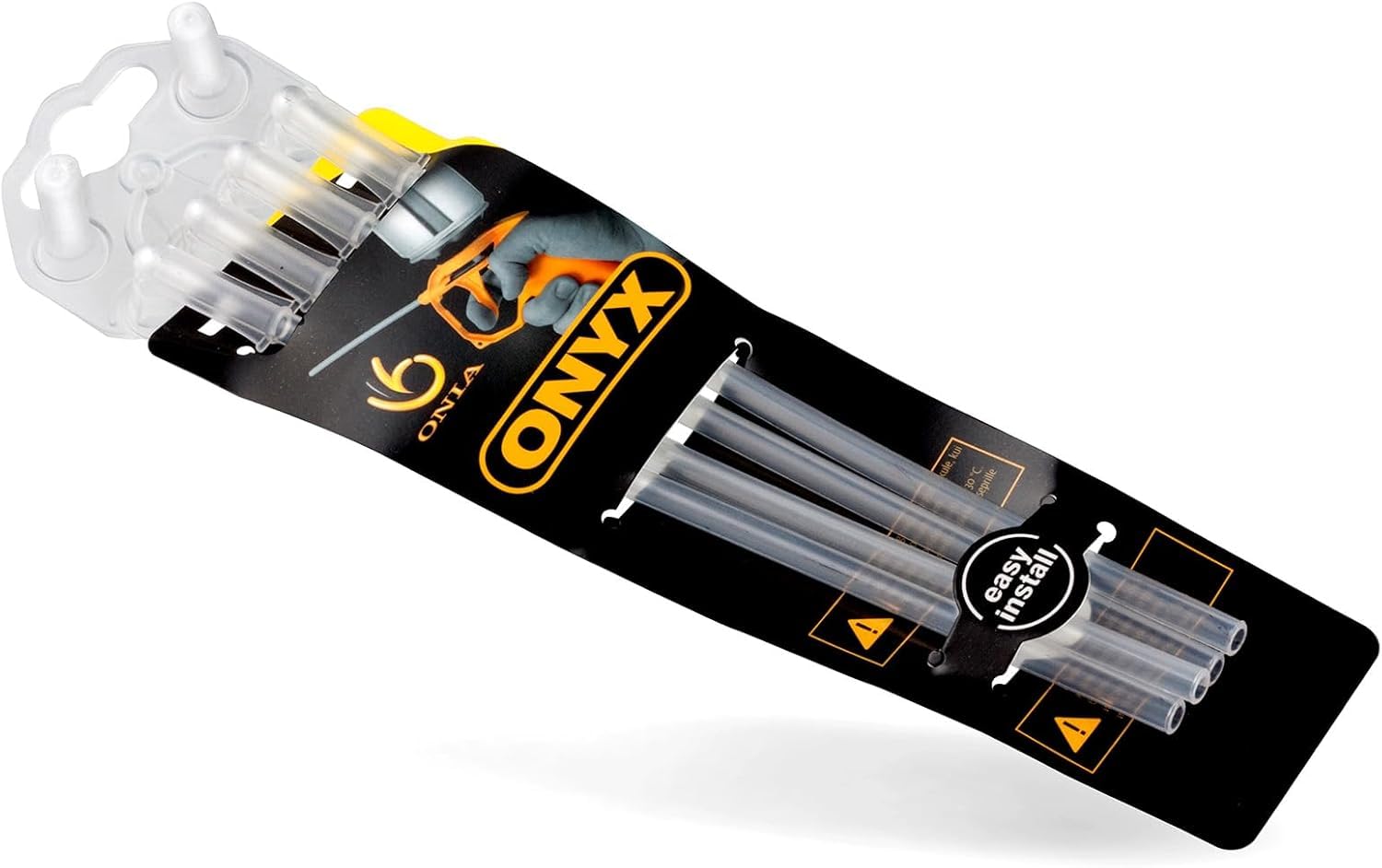 ONIA Foam Gun Cap Set – 4-Pack Wide Spray Foam tubes for Expanding PU – Reusable Foam Gun tubes and Caps with Anti-Clogging Design for Precise