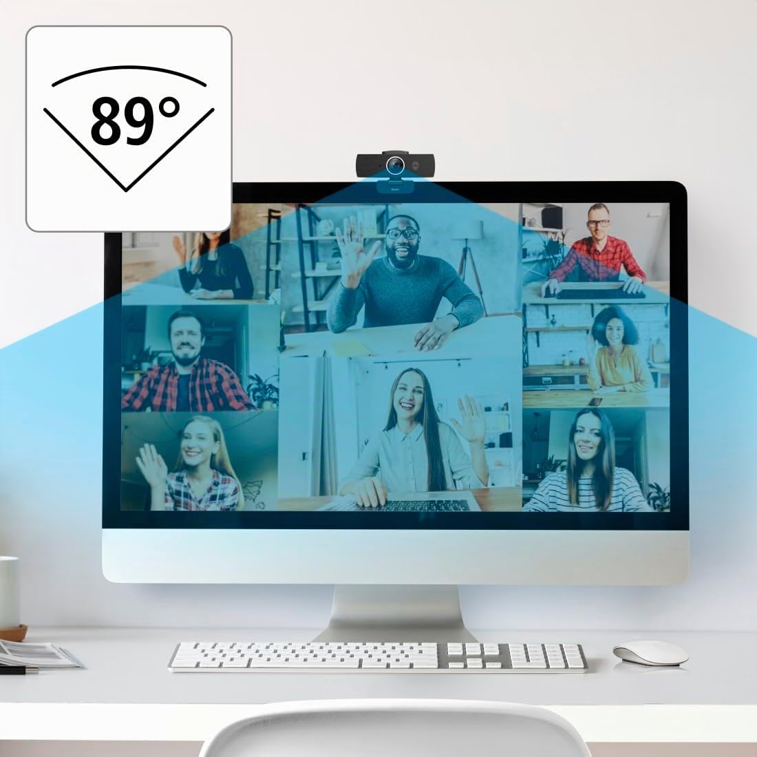 Hama Externe Kamera für Laptop, Webcam mit Mikrofon, 2160p 4K | Webcam für PC, TV, PS5 und MacBook USB-C, 360 Grad schwenkbar, Kamera-Abdeckung, 1/4 Zoll Gewinde für Stative