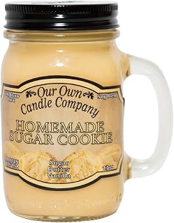Homemade Sugar Cookie Scented Mason Jar Candle - 100 Hour Burn Time, Soy Paraffin Blend, Made in USA - 13oz Our Own Candle Company