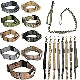 Dog Tactical COLLAR with LEASH Bungee Handle HEAVY DUTY Training Military Army Molle WIDTH 1.5in Pla