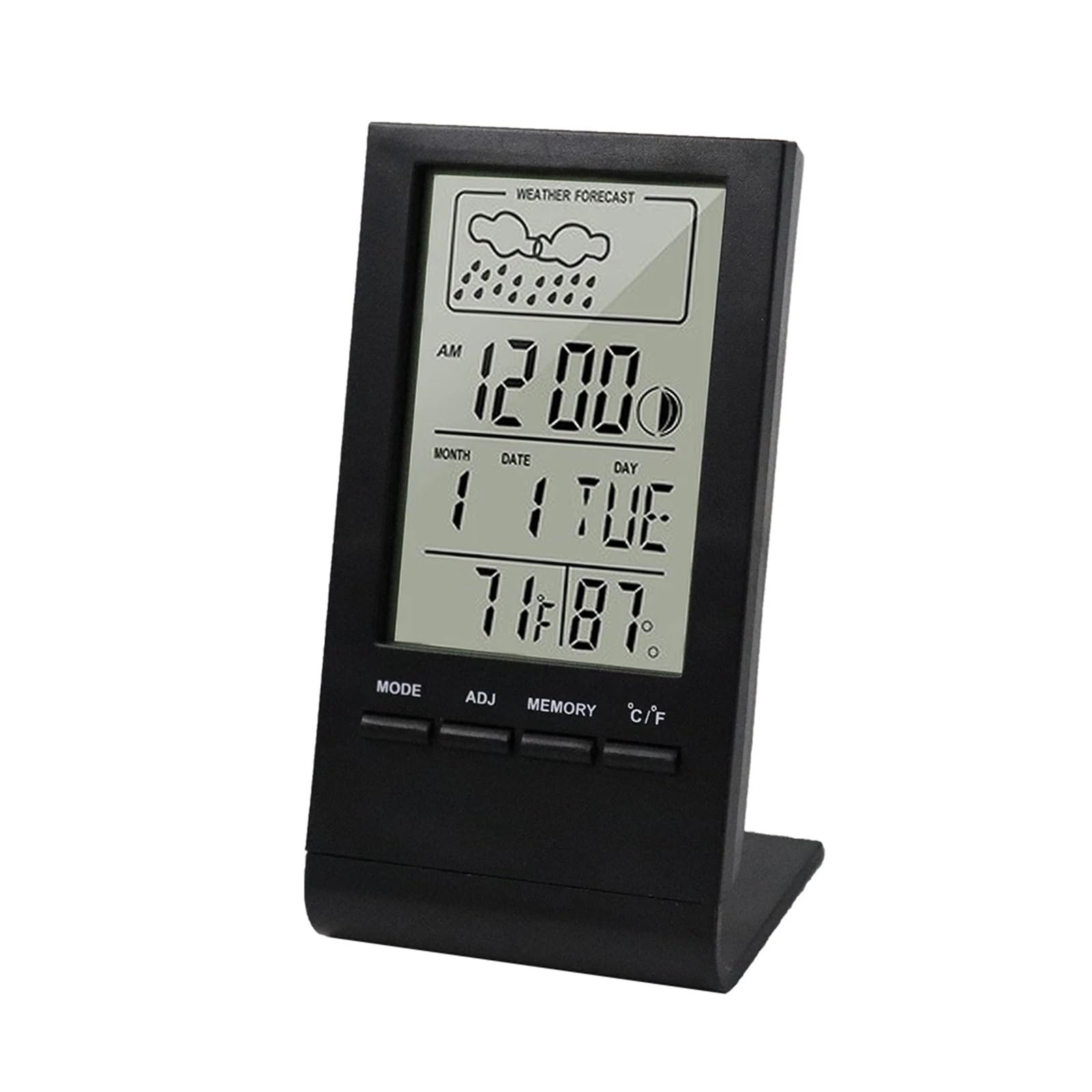 Termoigrometro Mini termometro Digitale igrometro Temperatura Interna misuratore di umidità Orologio Stazione meteorologica previsioni Valore Massimo Minimo visualizzazione