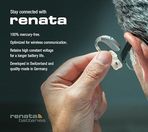 Miniatura 6 de Renata - Batería para audífonos Zinc Air de 1,45 V, tamaño 13, diseñada en Suiza (30 baterías)