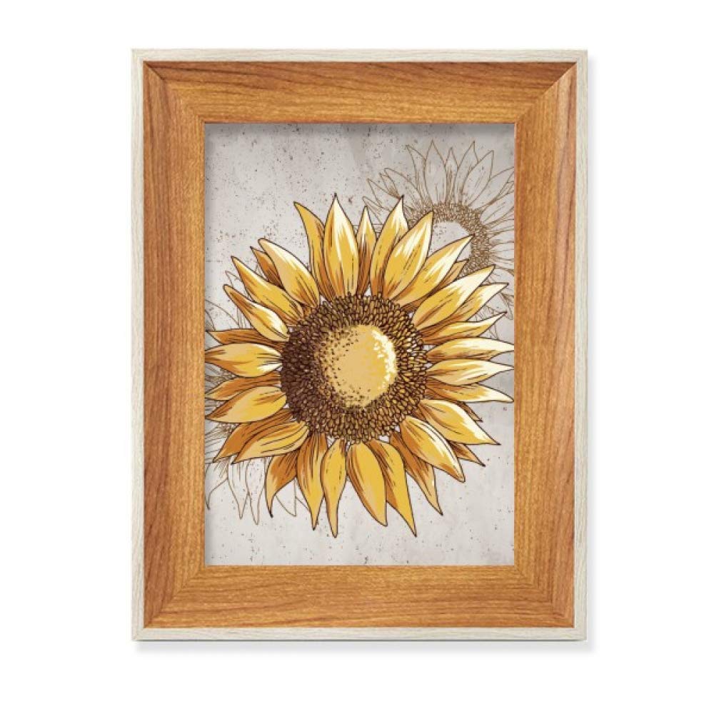 Cadre de photo en bois avec peinture de tournesol en lot chic pour un bureau raffiné