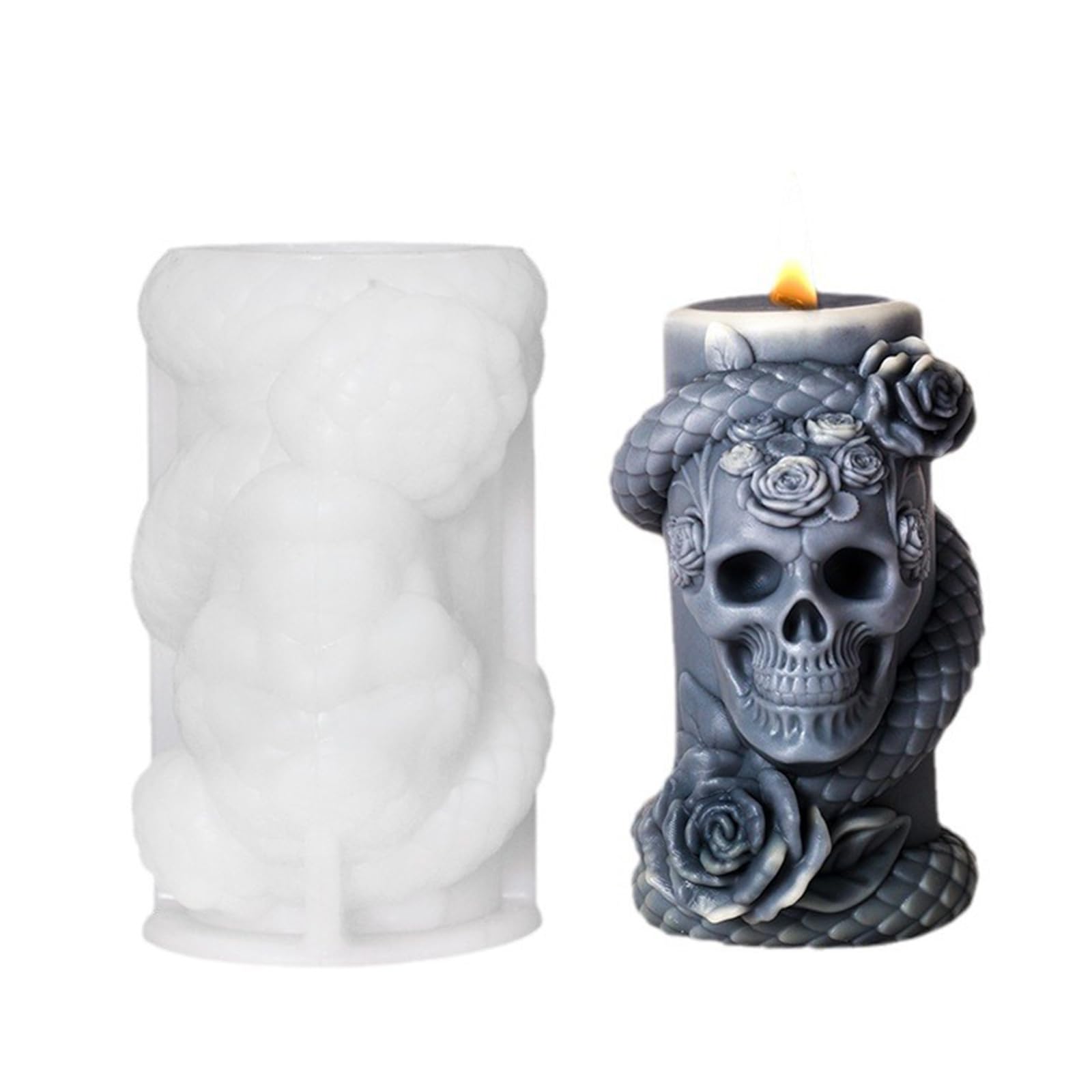 Shurhome Rotating Snake Molds Epoxy Resin Cylindrical Snakes Silicone Castings Ornament Plasters Castings