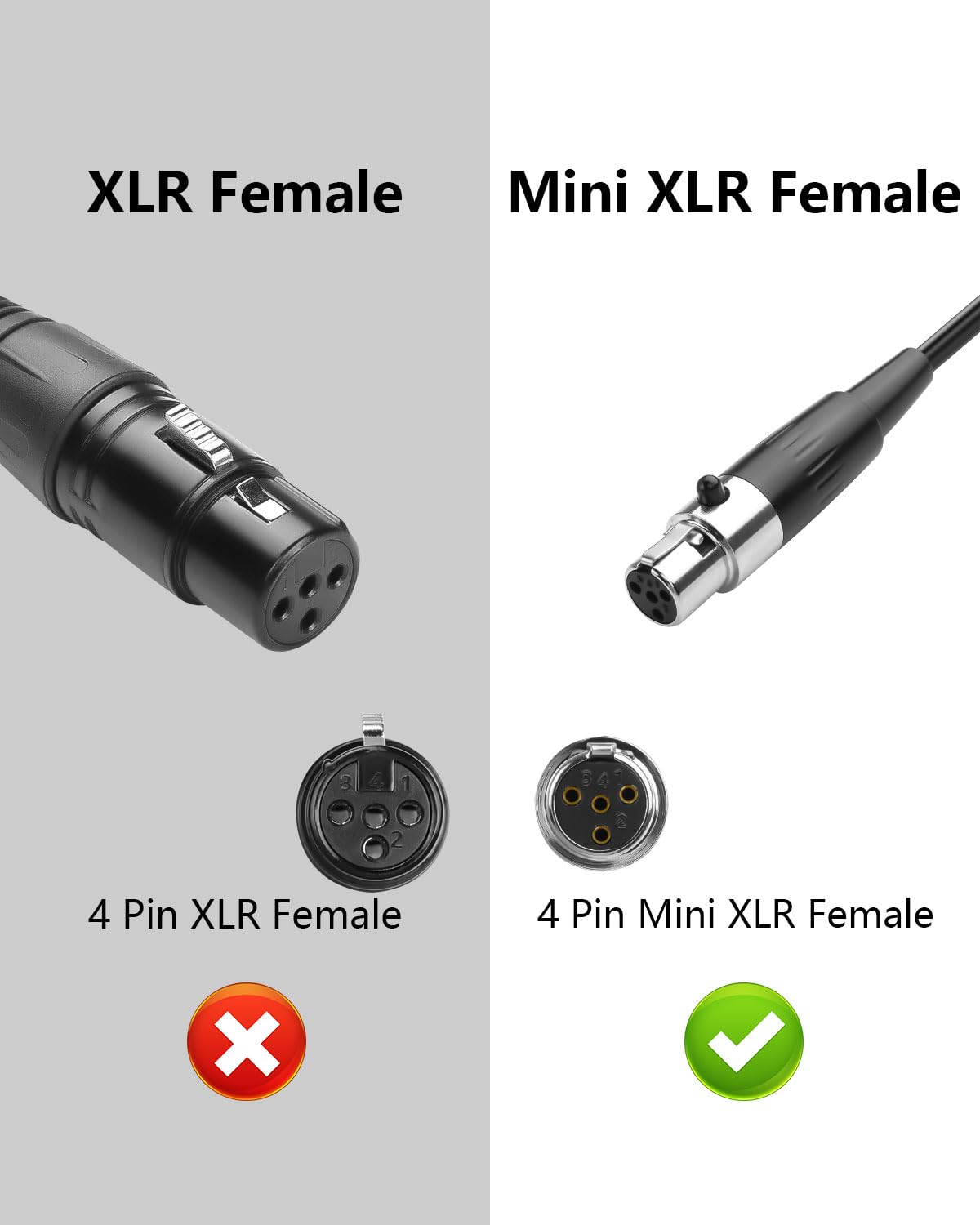 CERRXIAN 3.5mm to Mini XLR Stereo Audio Coiled Cable 90° 1/8