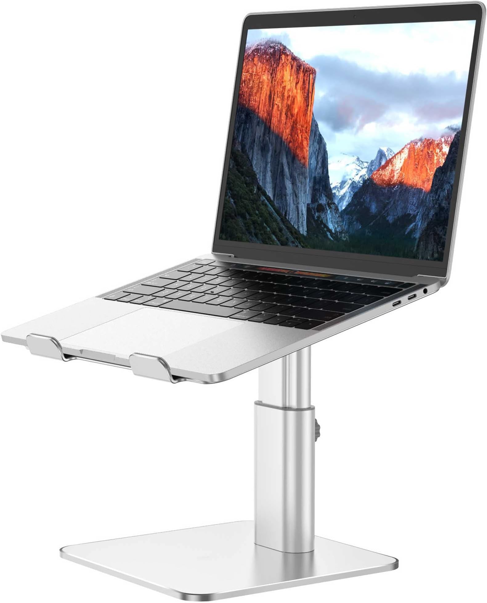 LSX6N Laptop Stand, Ergonomic Adjustable Notebook Riser Holder, Computer Stand Compatible with Air, Pro, Dell, HP, Lenovo More 10-15.6" Laptops, Silver