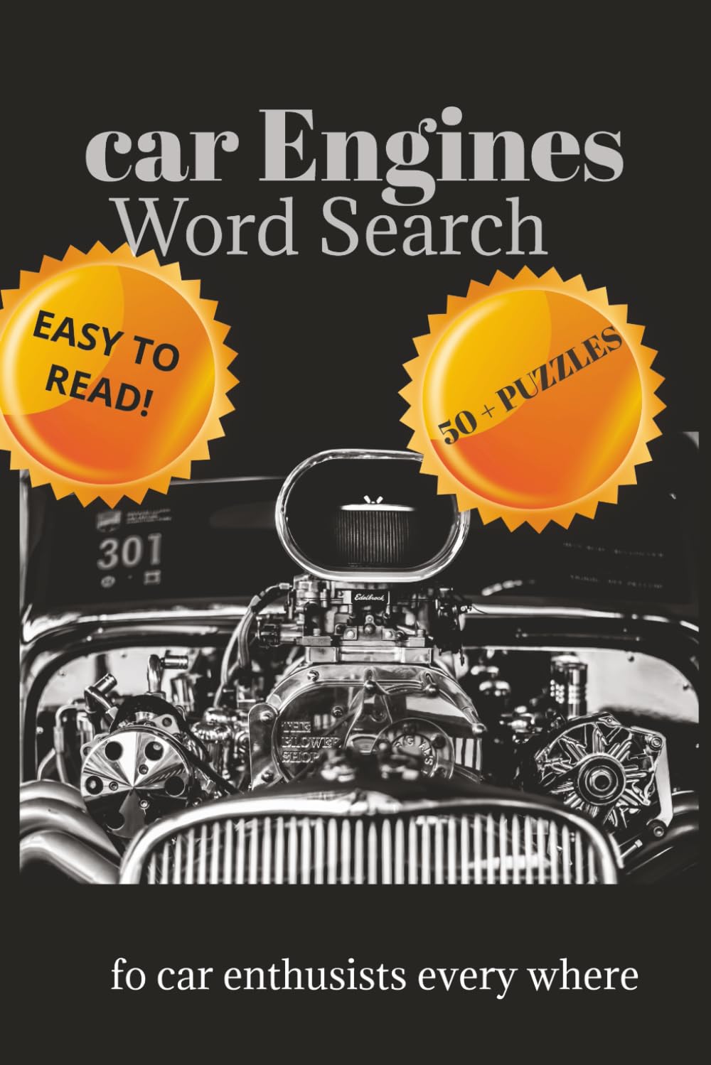 car engines word search puzzle: word searches with Easy to Read about car engines, Performance and more|6x9 110pages |50 + Puzzles...Gift for ... that anybody who loved cars and engines
