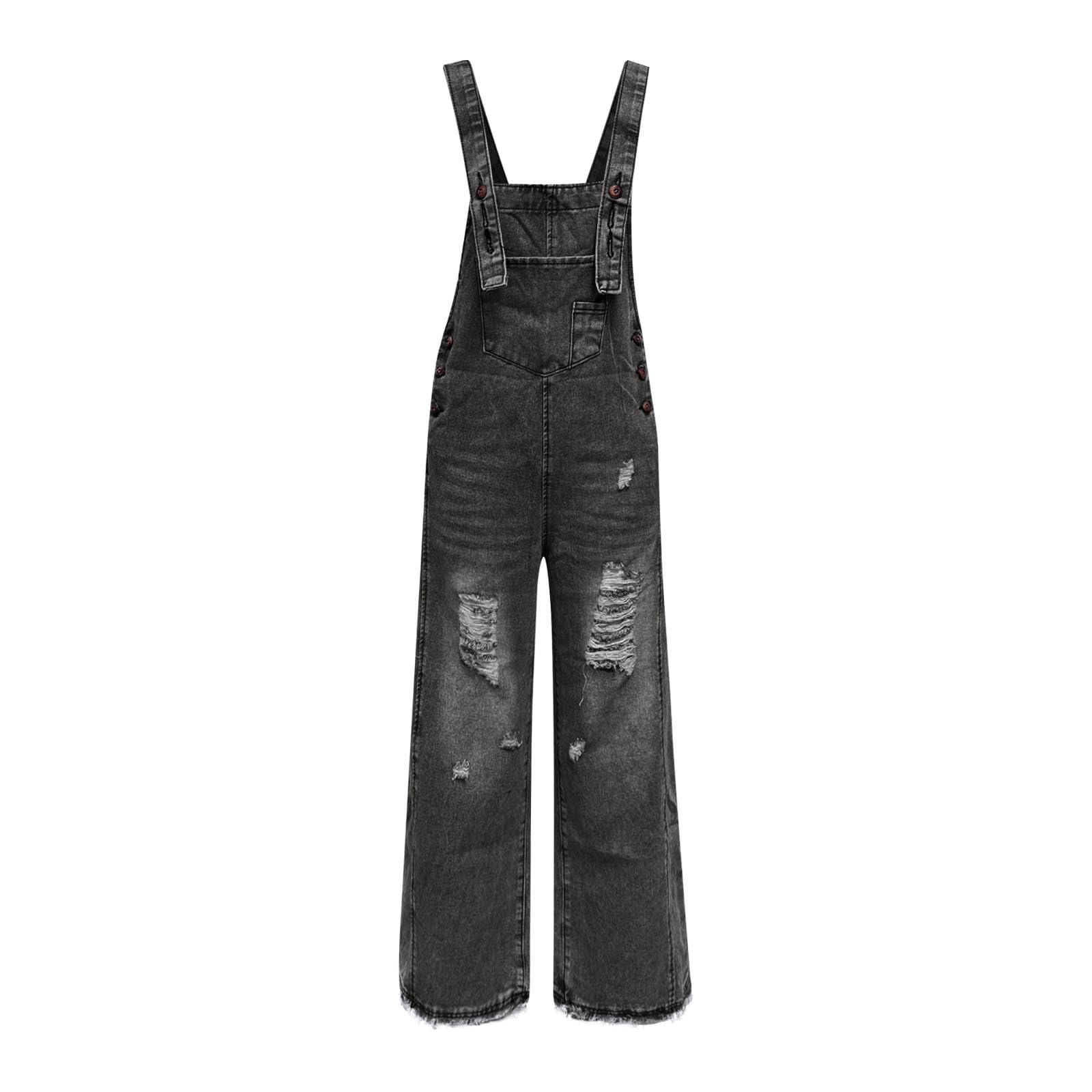 SYDUZAX Combinaison Jean Femme Salopette en Jean Grande Taille Combinaisons et Combishorts Fluide Femmes Jambes Larges avec Poches sans Manches Plage Jumpsuit Chic et Élégant Décontractée