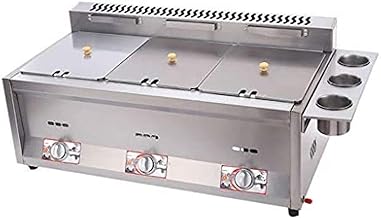 Fritadeira A Gás De 18 Litros De Grande Capacidade Fritadeira De Batatas Fritas Em Aço Inoxidável Lpg Fritadeira Fritadeira Comercial Com Cestas De Fritadeira Para Cozinha De Restaurante,6L+6L+6L,