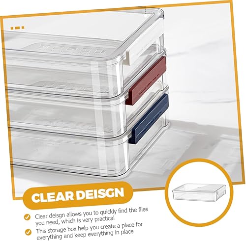 Miniatura 2 de jojofuny Caja organizadora de documentos transparente para mascotas, soporte de almacenamiento de archivos de plástico para mascotas, contenedor de