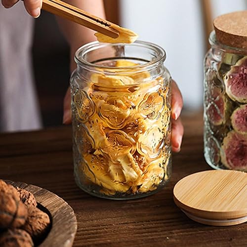 Miniatura 3 de Paquete de 2 tarros de almacenamiento herméticos de vidrio vintage, recipientes de almacenamiento de alimentos de vidrio de cocina de 24 onzas con