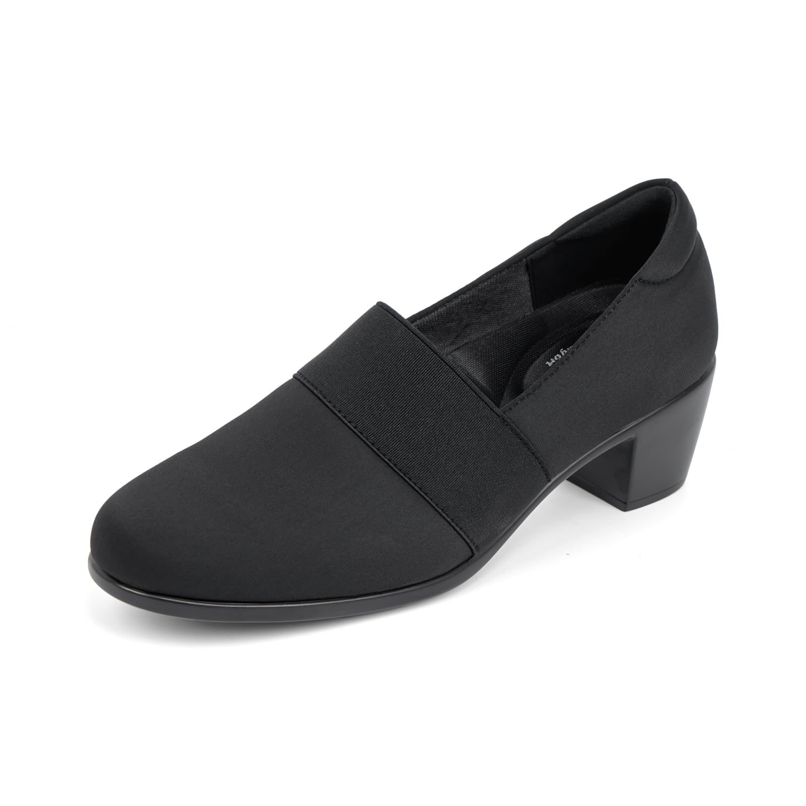 VJH confort Women’s Heeled Shoes, Comfortable Elastic Low Block Chunky Heels Pumps