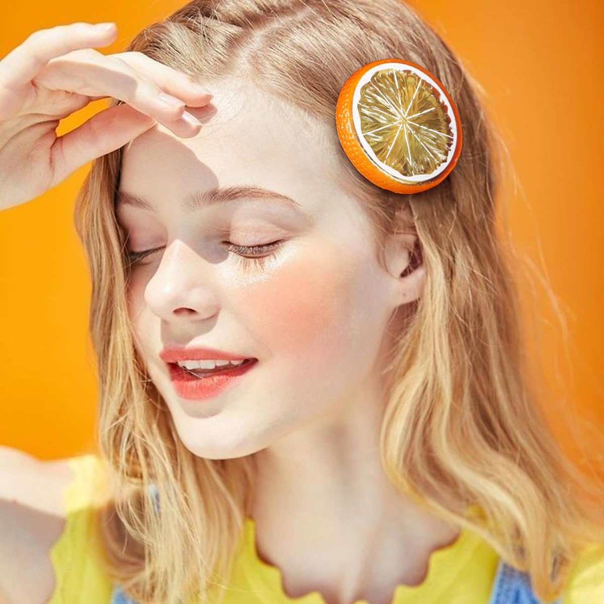 Amazon.co.jp: ヘアクリップ オレンジヘアクリップ 4個 + オレンジ