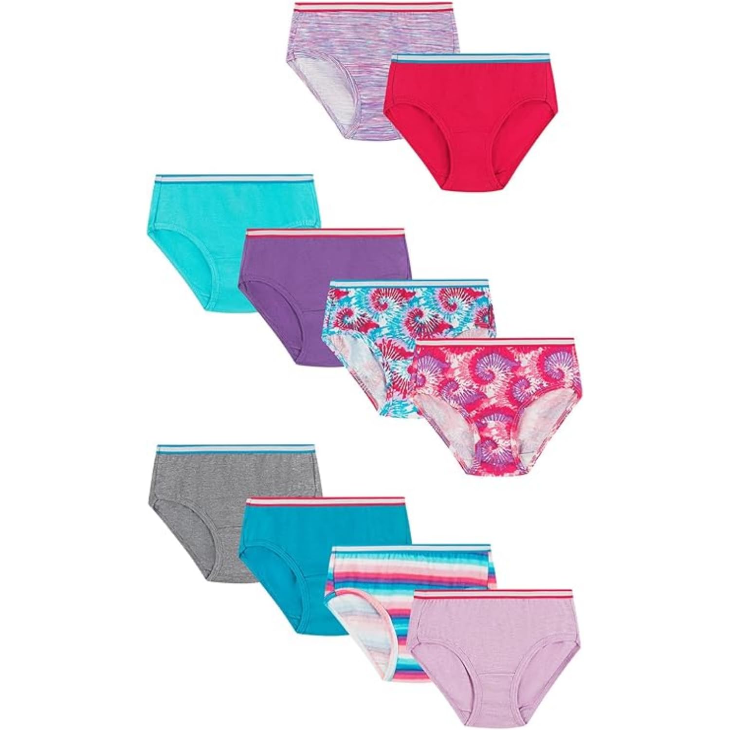 Hanes Girls Sparkle Briefs 10-Pack 16 Assorted