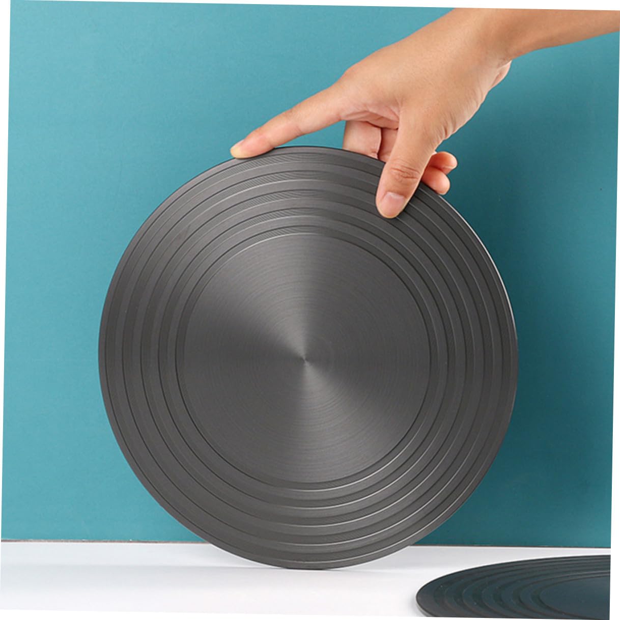 Veemoon Difusor de Calor de Estufa Redondo 28cm Aluminio Negro