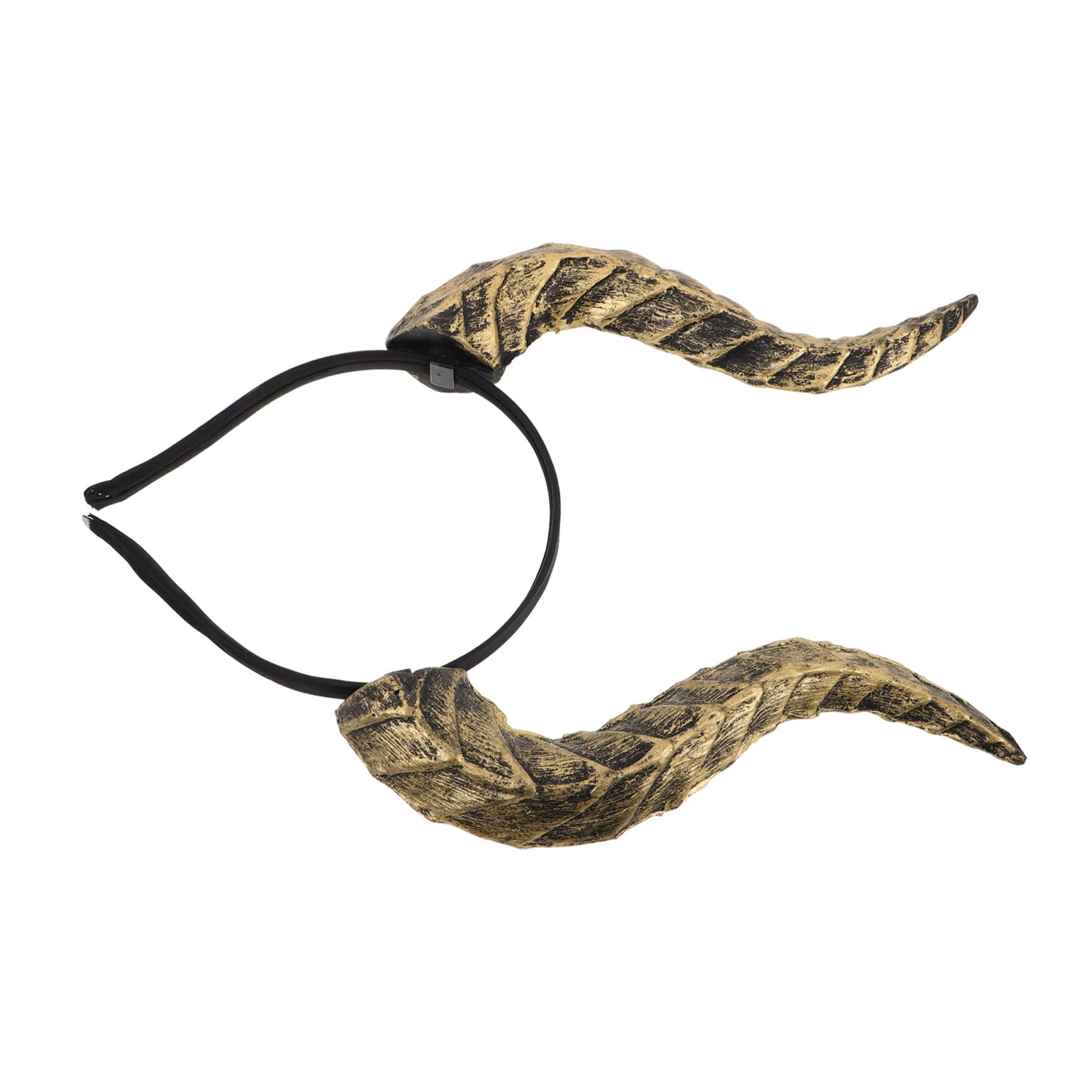 PRETYZOOM 4 Stück Halloween Horn -Kopfbeschriftung kopf Dämon Kostüm Haarzubehör Halloween Kostümzubehör Gothic Hörner Stirnband Dämonenkrone Ochse Kostüm Stirnband Dämon Pu Golden