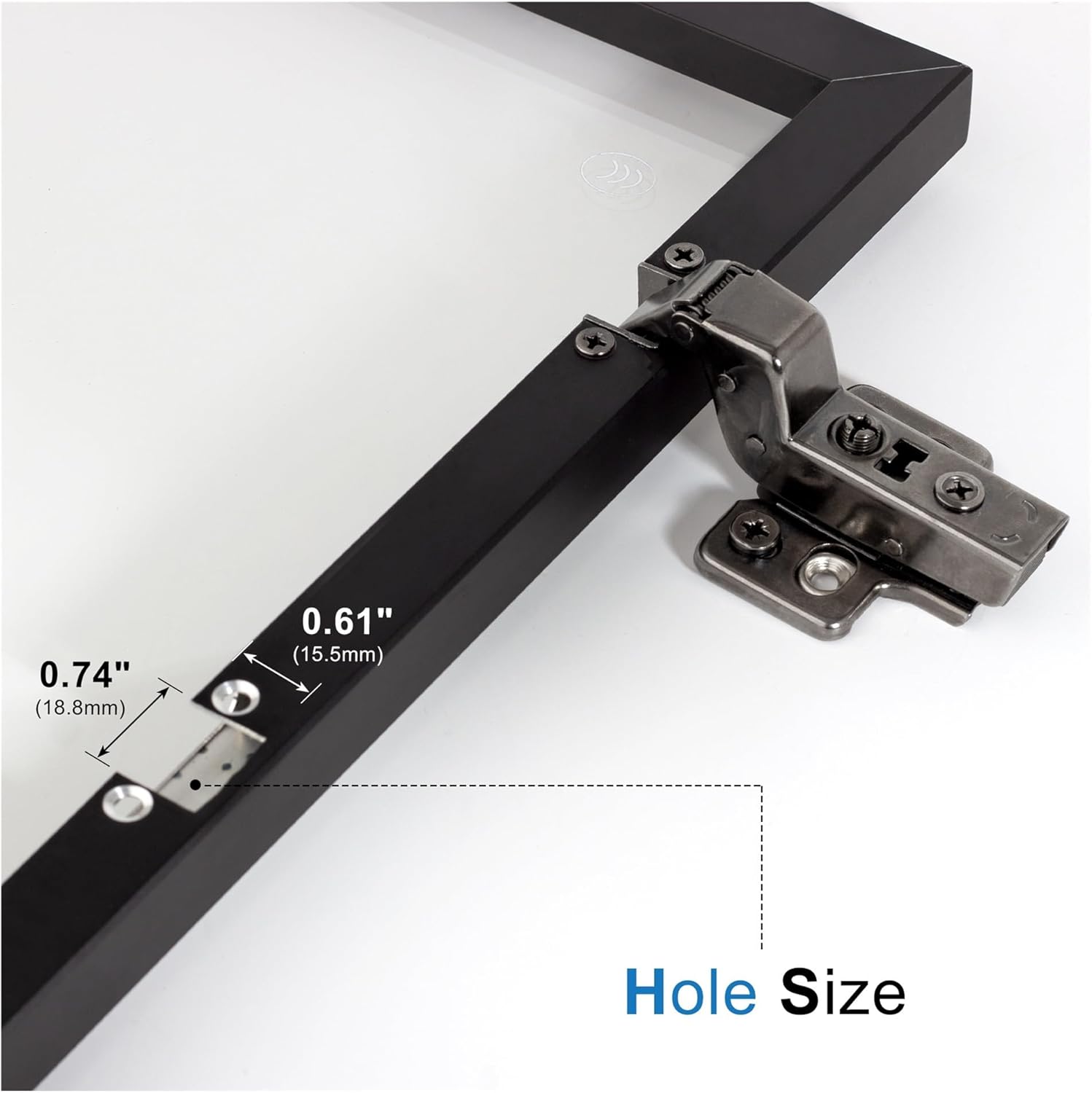 2PCS Aluminum Frame Glass Door Hinge Damper Hydraulic Soft Close Furniture Invisible Hidden Hinges for Kitchen Cabinet Cupboard(Half Overlay 2pcs)