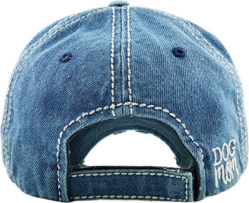 Image of KBETHOS Dog Cat Mom Dad Theme Womens Baseball Cap Distressed Vintage Unconstructed Embroidered Patch Hat