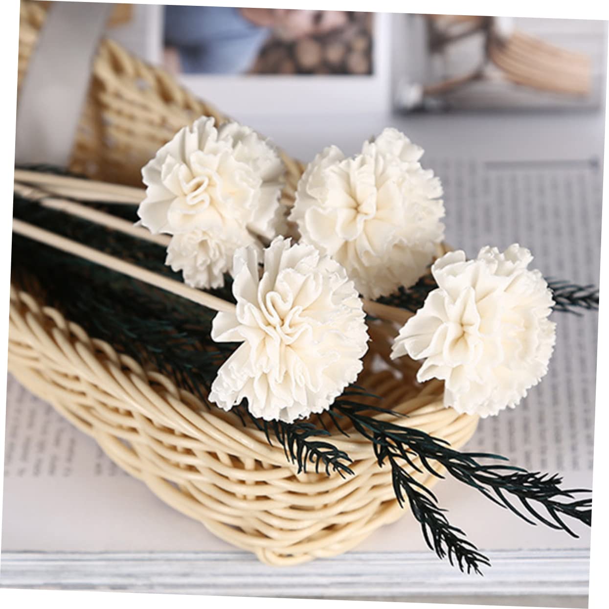 5 Set Rattan Per Aromaterapia Fiore Camera Bagno Profumo Piccolo Bastoni Bastoncino Diffusore Di Fragranze Floreali Bastoncini Di Fiori Diffusori 6 Pezzi * 5