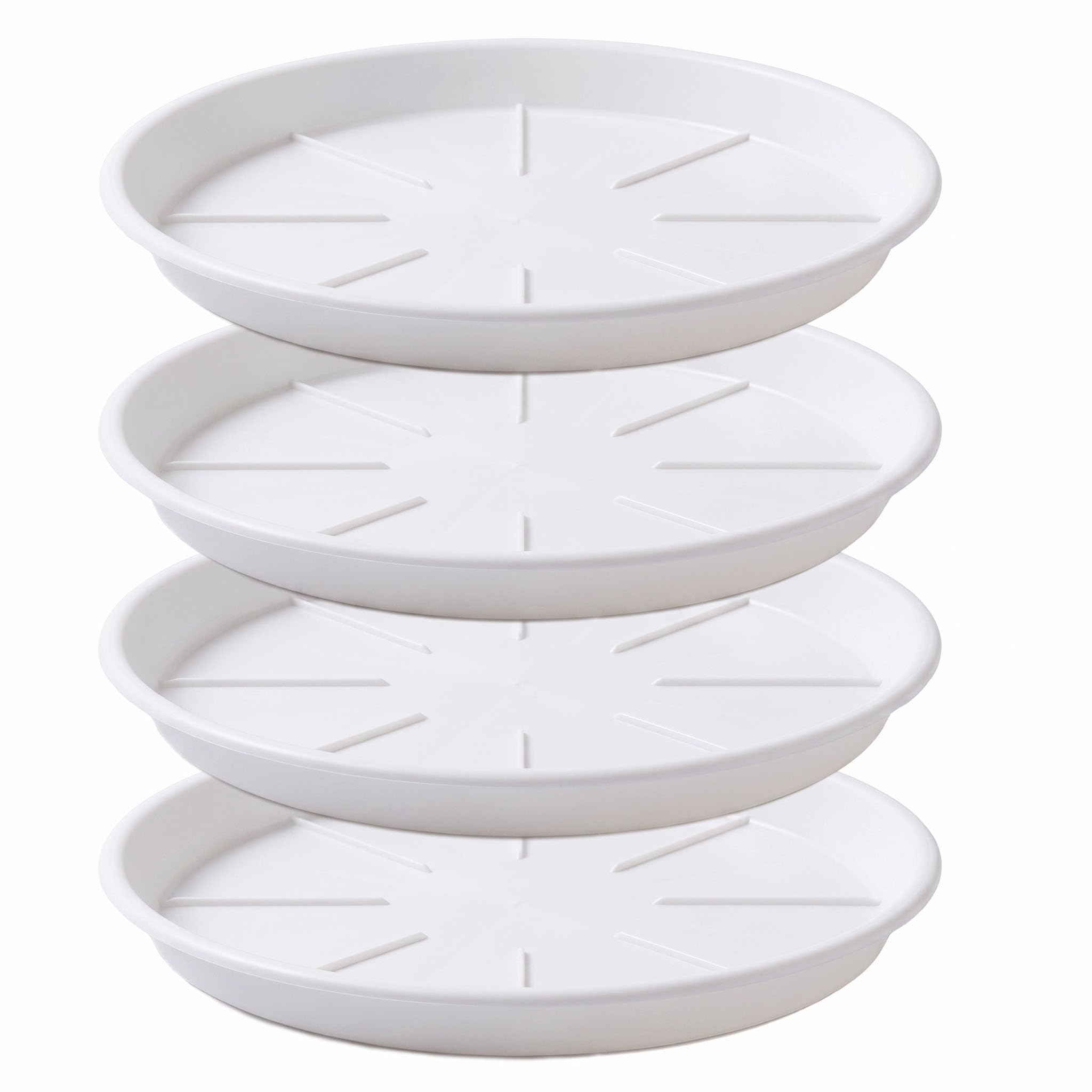 DOAP Flower Pot Plates | Saucers & Water Drip Trays 4pcs | 32cm Ideal for 12-14inch Planter | Sturdy Gamla Base/Planter Stand for Indoor/Outdoor Garden | White Color-image-47