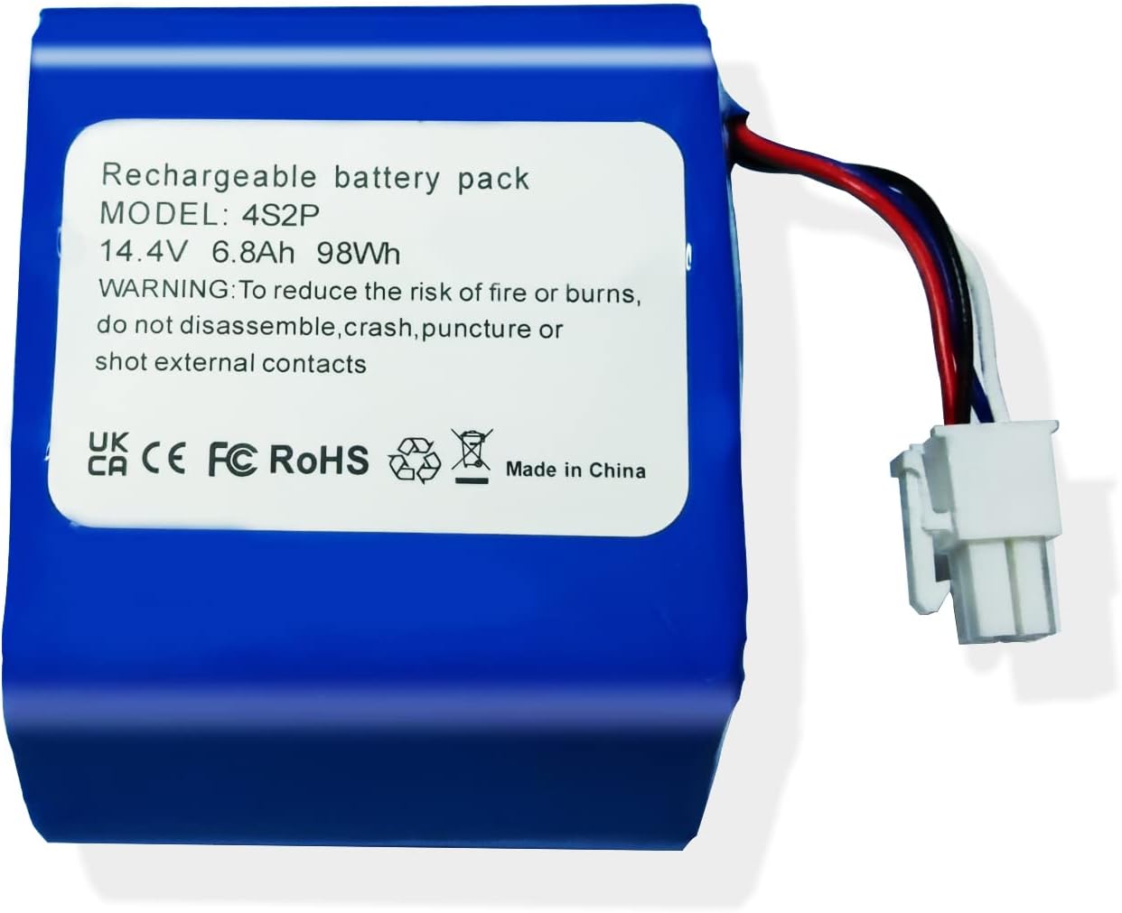 14.4V 6.8ah Replacement Battery-Compatible with Narwal T10 Narwal YJCC010 YJCC003 YJCC001 Robot Vacuum Cleaner Replacement Battery,Black