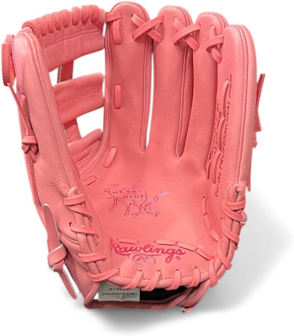 Rawlings Heart of the Hide Mother’s Day Pink Baseball Glove – 11.75", 12.25", 1B Mitt, Catcher’s Mitt – RHT & LHT – Premium HOH Pro Leather Limited Edition