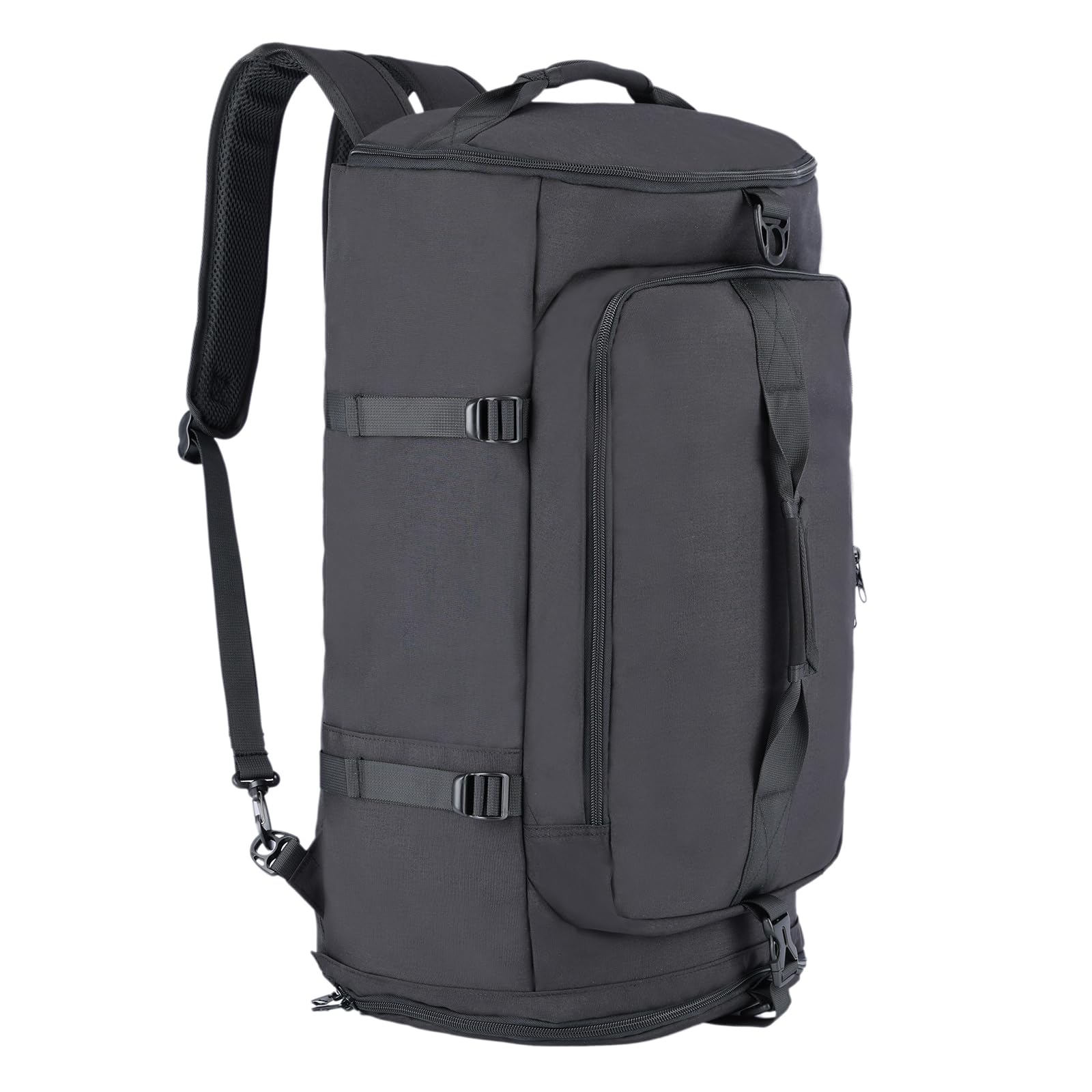Borsone tattico da palestra, borsa da viaggio militare con scomparto per scarpe e cinghie per campeggio, nero, Borsone