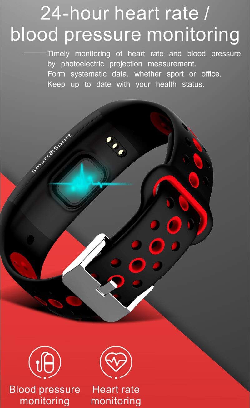 Close-up of the WPH Q6S Smart Armband's sensor for 24-hour heart rate and blood pressure monitoring.