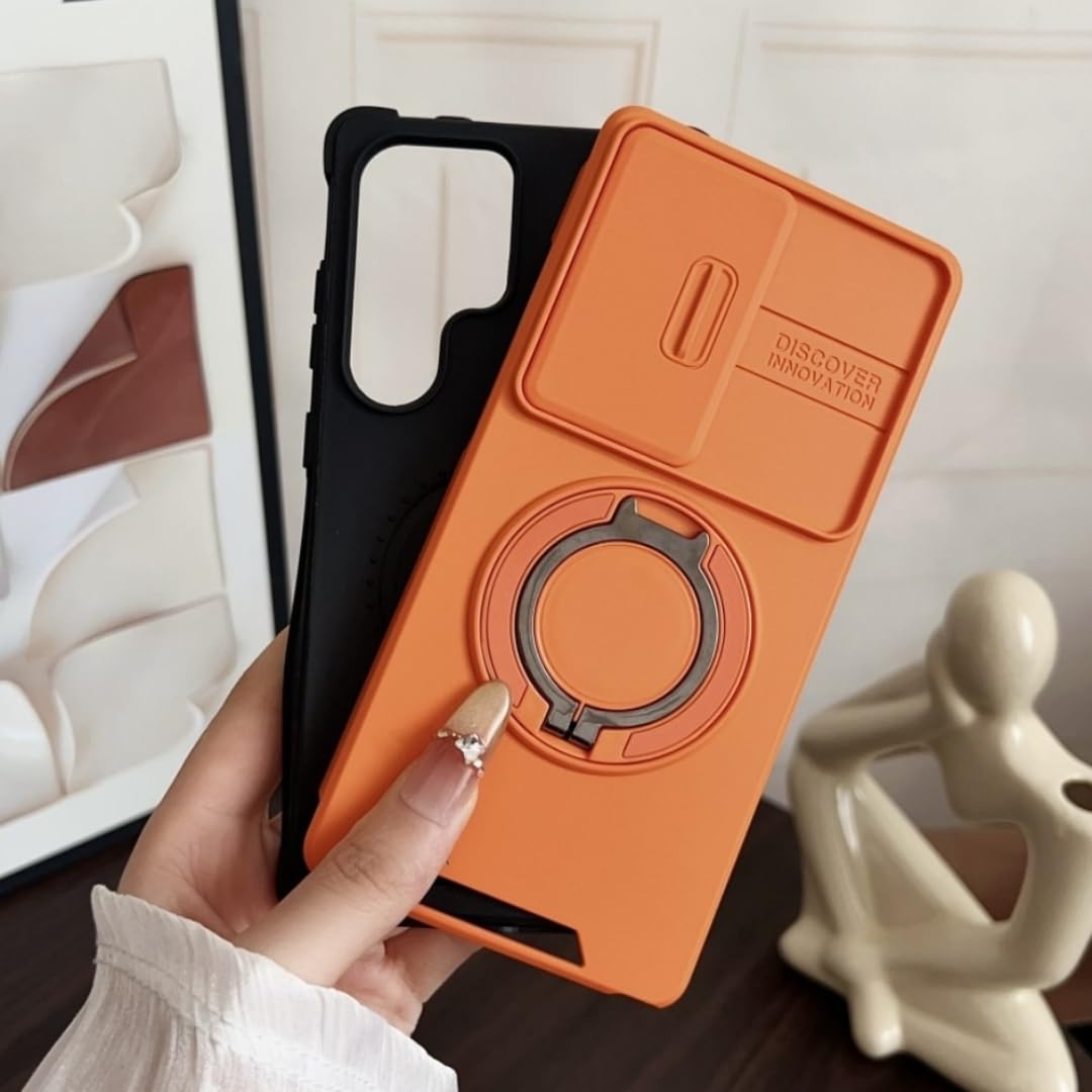 Etui z magnetycznym uchwytem do Galaxy S25 Ultra Armor, chroniące aparat i odporne na wstrząsy (do Galaxy S25 Ultra/granatowe)